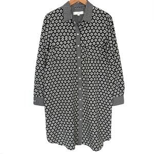 Ann Taylor Loft Floral Pattern Brown & White Shirt Dress Size Large